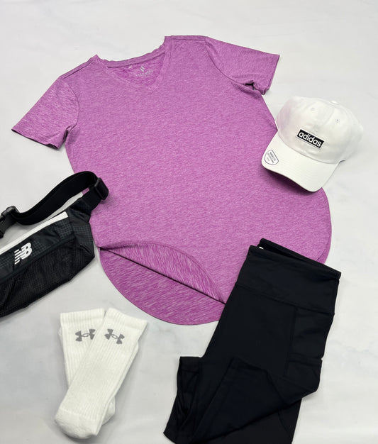 🤩 Manche courte : long en tissu de sport M/ femme stretch . Look fendu de chaque côtés au bas coupe confo. Sketchers comme neuf !