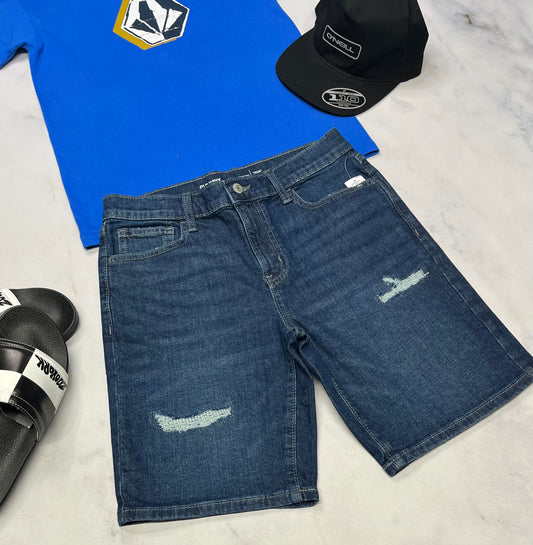 🤩 Bermuda jeans : souple confo 14 ans garçon ajustable neuve !
