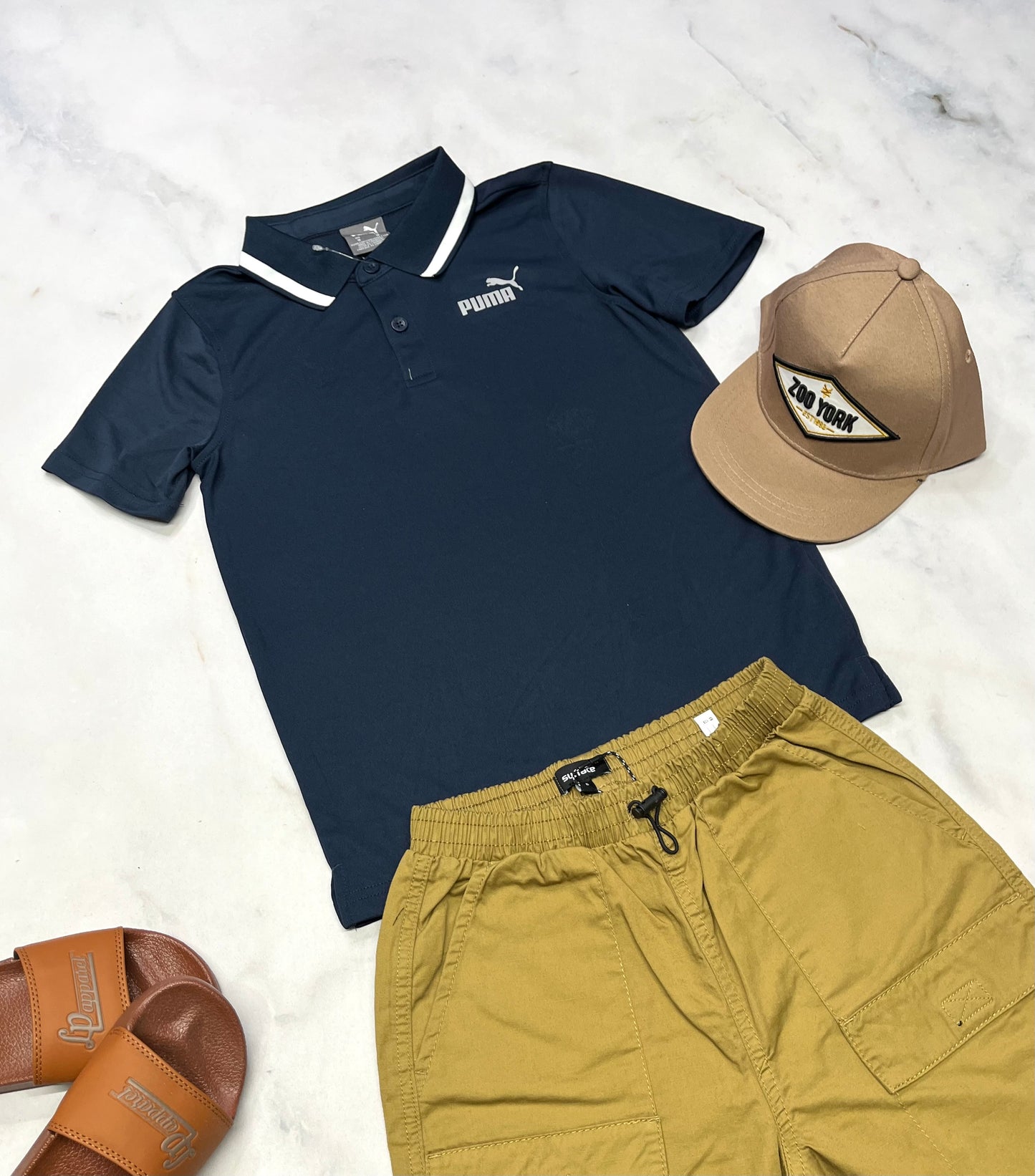 🌴 Polo Puma : tissu de sport marine fait 8 ans garçon neuf !
