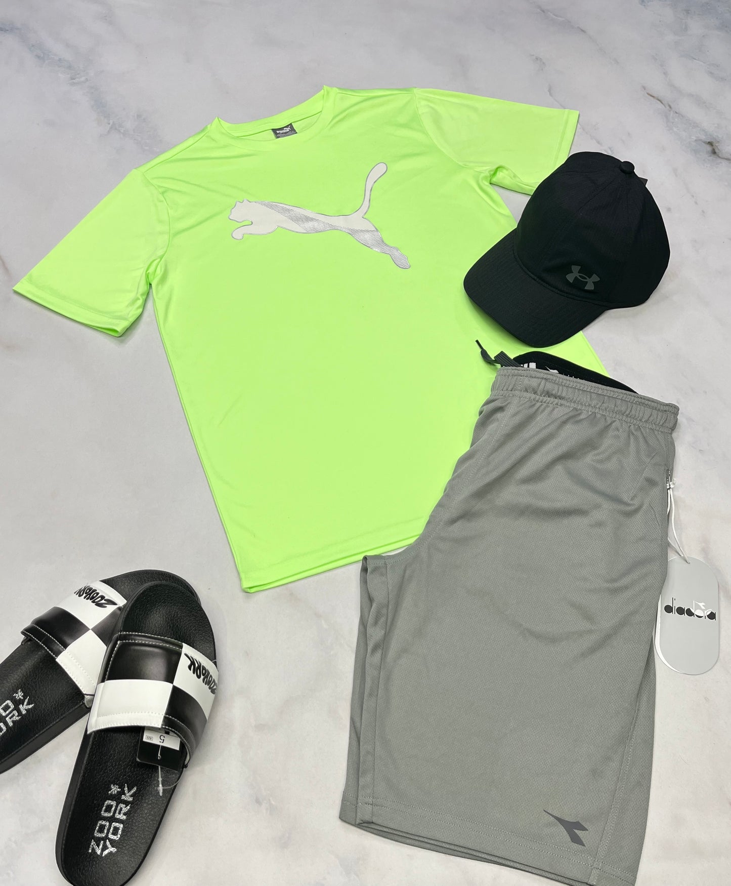 🌴 T-Shirt : Puma lime/ néon en tissu de sport stretch 14-16 ans garçon neuf !