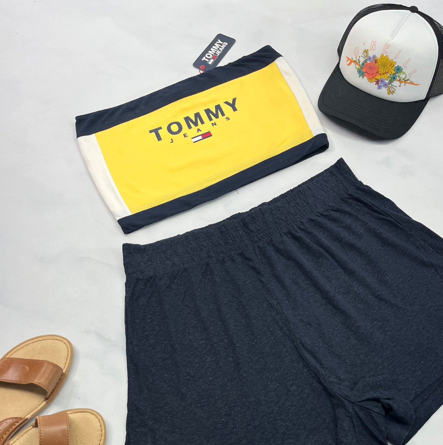 🌴 Top : bandeau Tommy H. M/ femme en coton doubler stretch confo . Neuf !