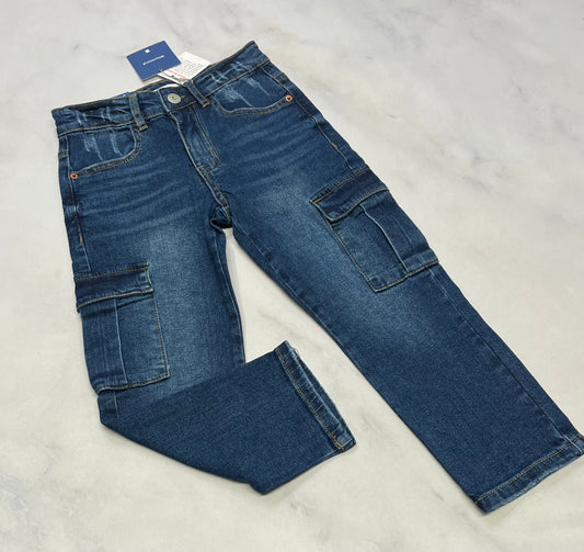 Jeans cargo : Blummind neuf ! Ajustable . 4 et 5 ans