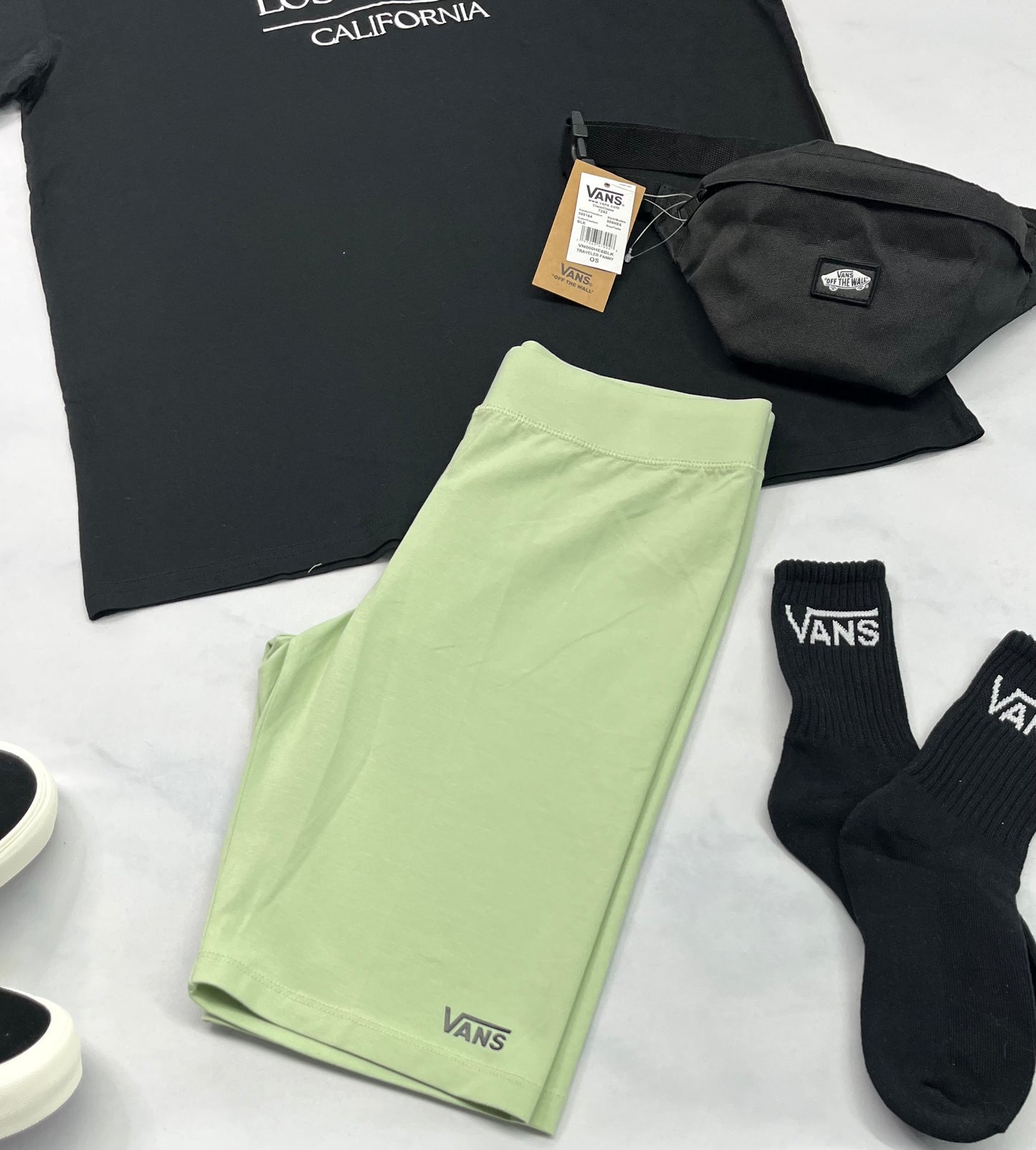 🌴 Cuissard vert :VANS en beau coton stretch L/ fit ( ML femme ) stretch neuf !