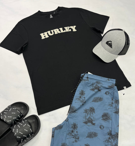 🌴 T-Shirt :noir Hurley L/ homme neuf !