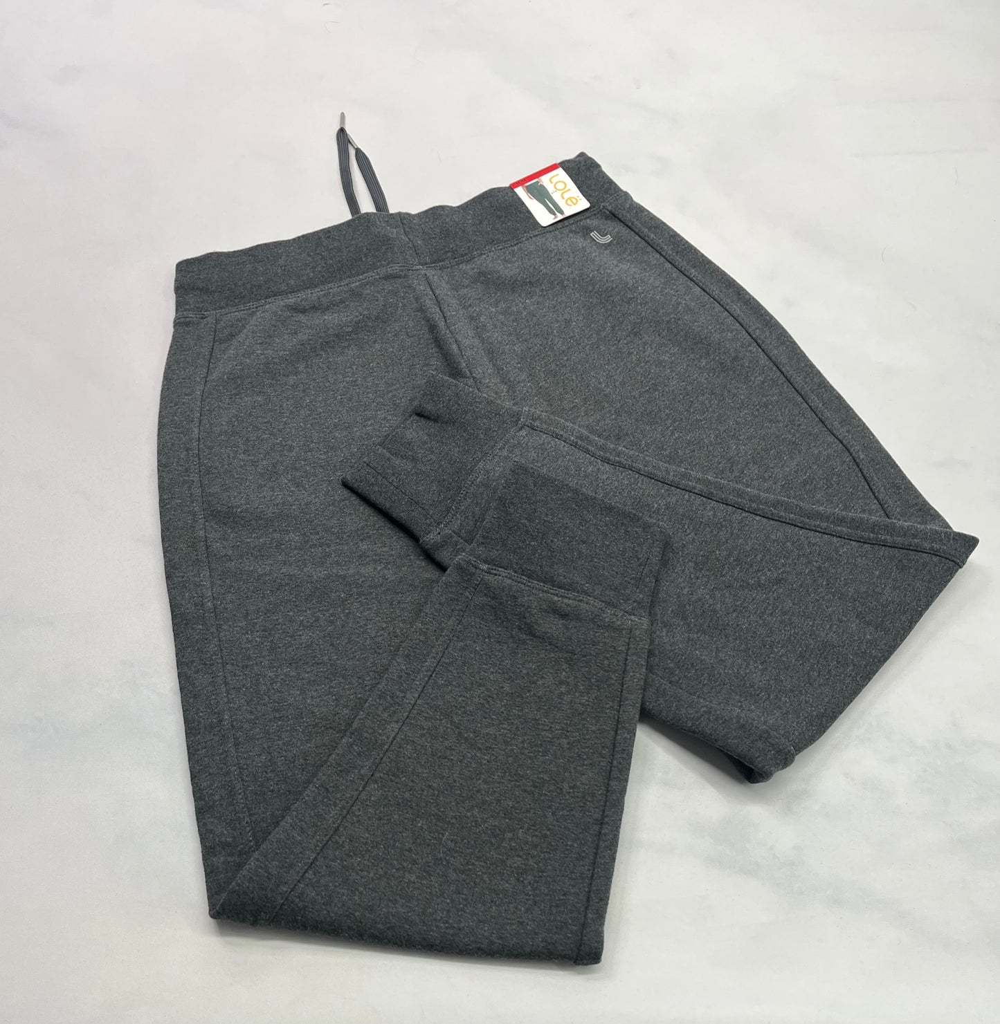 Jog LOLË: charcoal chaud neuf! Logo au dos . M/fit fait + small 5-6 ans femme .