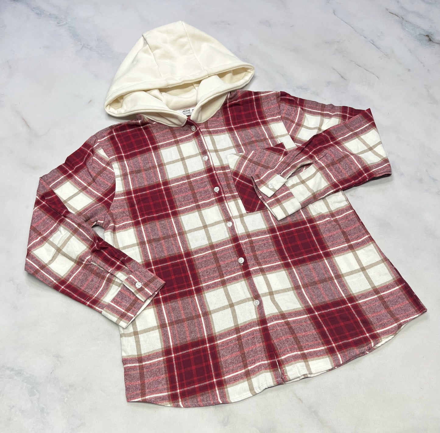 Chemisier doux : avec capuchon en ouaté . Ardène neuve 9-10 ans coupe confo .