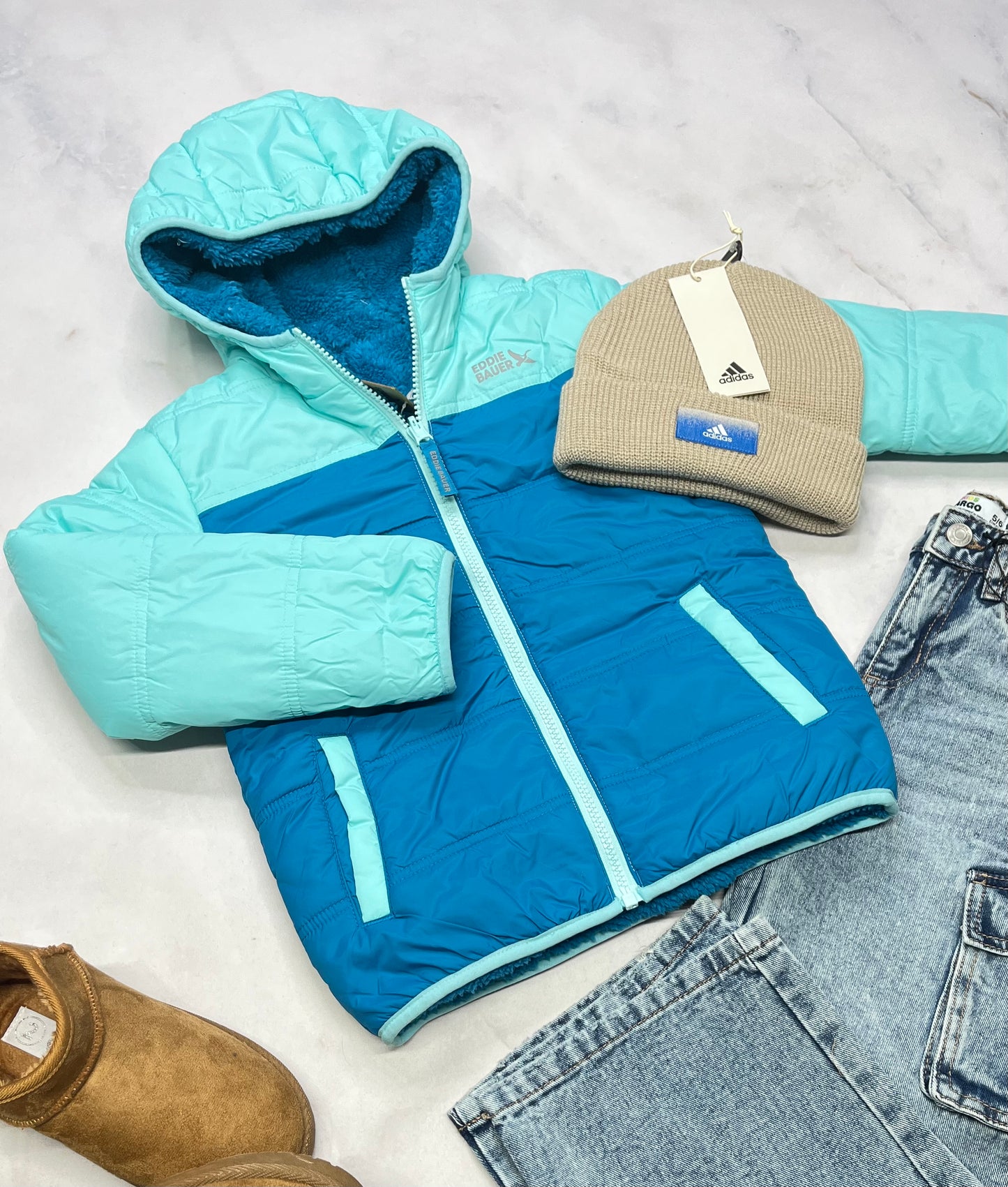 🦋 Manteau : Mi-Saison RÉVERSIBLE Neuf ! Grandeur : 6 ans 7-8 ans et 10-12 ans fille .