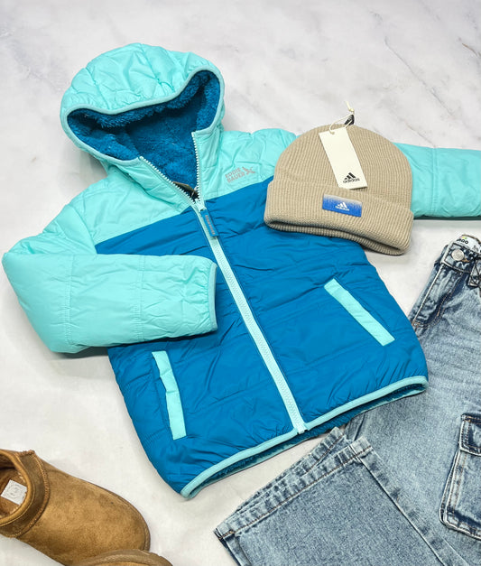 🦋 Manteau : Mi-Saison RÉVERSIBLE Neuf ! Grandeur : 6 ans 7-8 ans et 10-12 ans fille .