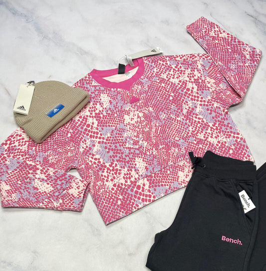 💕 ADIDAS: Manche longue en tissu qui ne décolore pas plus épais neuf ! 11-12 ans fille coupe over size look tendance neuf!