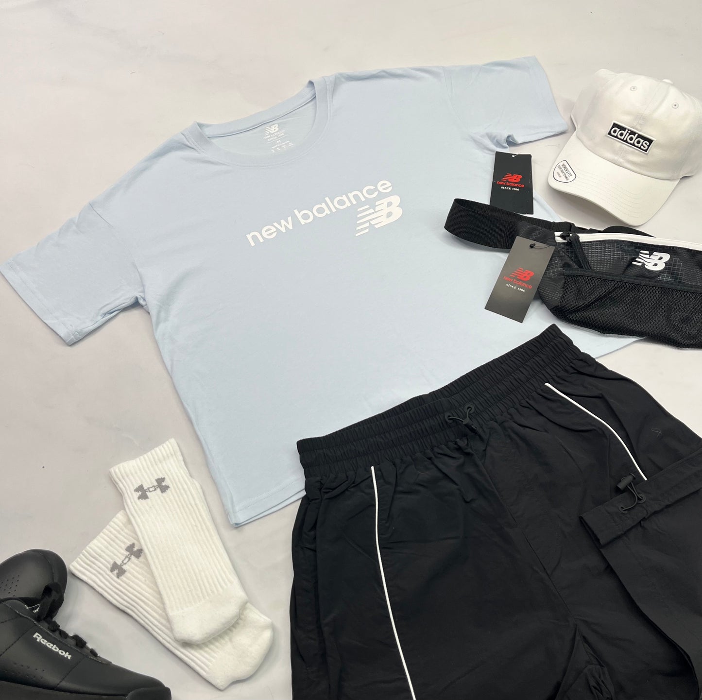 🩵 Manche courte: New Balance bleu M/ femme look relax fit neuf !