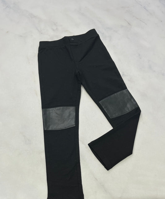 Jegging : genoux effet cuir : 5-6 long / ajustable neuf !