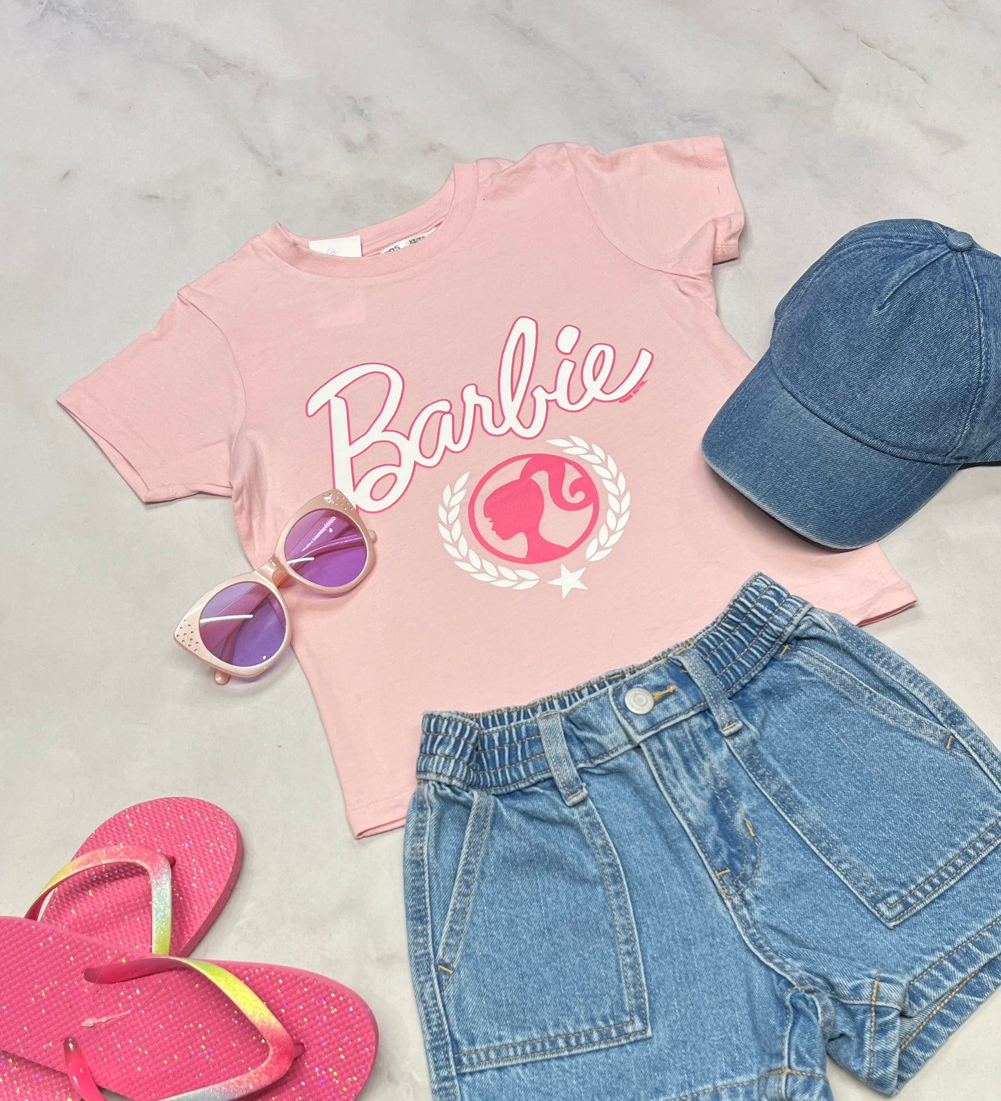 🩷 Manche courte : rose Barbie + 5 ans fille neuf !