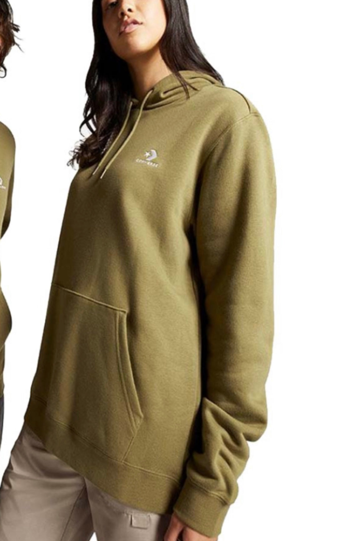 Converse : cagoule kaki S/ femme coupe confo . Neuve !