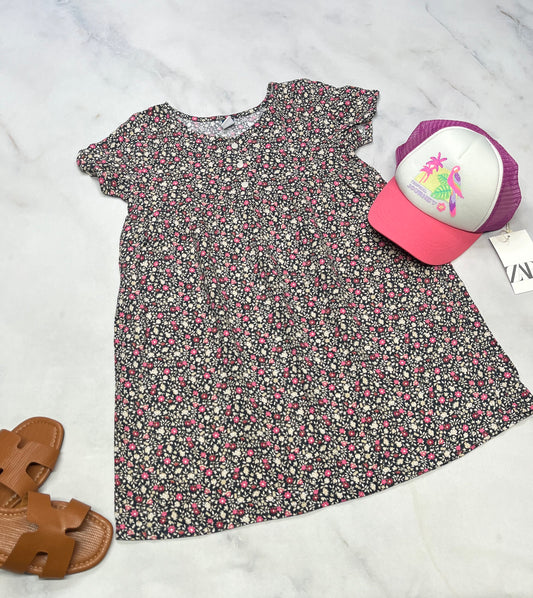 🌸 Robe fleurit : rose et beige , tissu souple confo 8(7-8 ans) neuve !