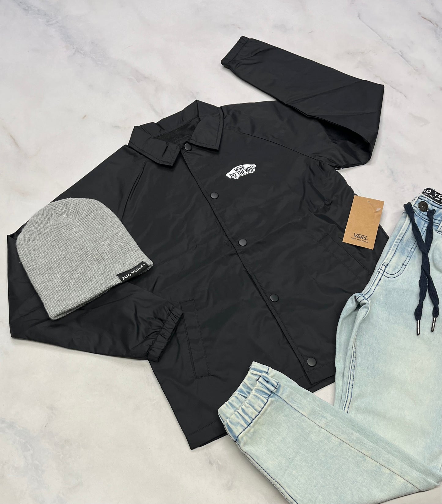 🩵 Manteau VANS : 7-8 ans garçon coupe confo. Tissu souple imperméable doublure légère en micro polar .