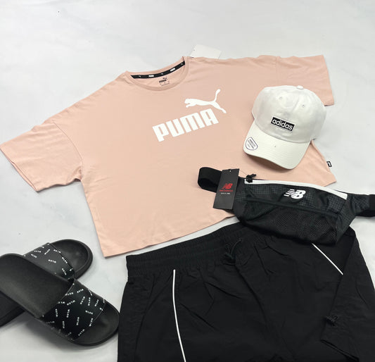 🌴 T-Shirt : Puma rose XL/ femme relax fit neuf ! Mi hanche .