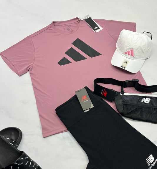 💕 Adidas : Manche courte en tissu de sport L/ femme coupe  confo neuf ! ( vieux rose )