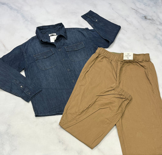 Duo neuf ! Chemise ultra molle en jeans 10 (9-10ans )+ pantalon Tan 9-10 ans neuf!