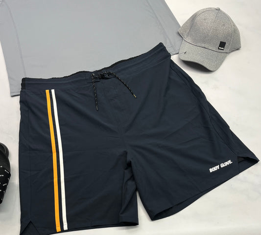 💦 Maillot : Body Glove sous short extensible intégré . Taille élastique  au dos .  ( Marine foncé) XXL/ homme neuf !