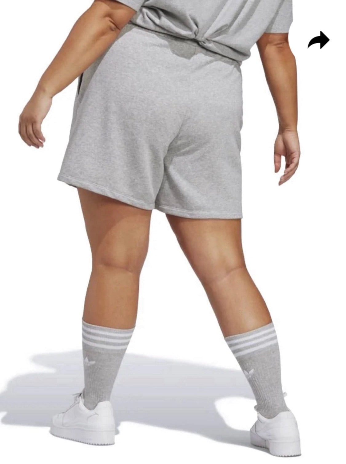 ☀️ Short ouaté : Adidas grise XXL/ femme coupe relax confo neuve !