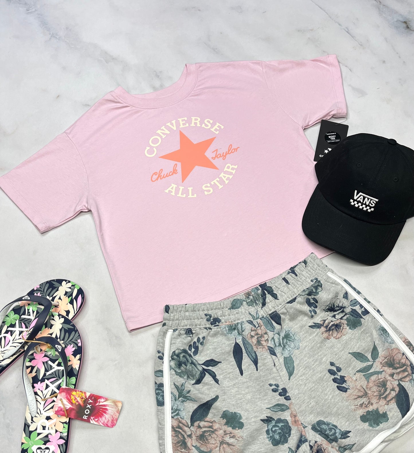 🌸 Manche courte : Converse coupe Boxy tendance 10-12 ans fille neuf !