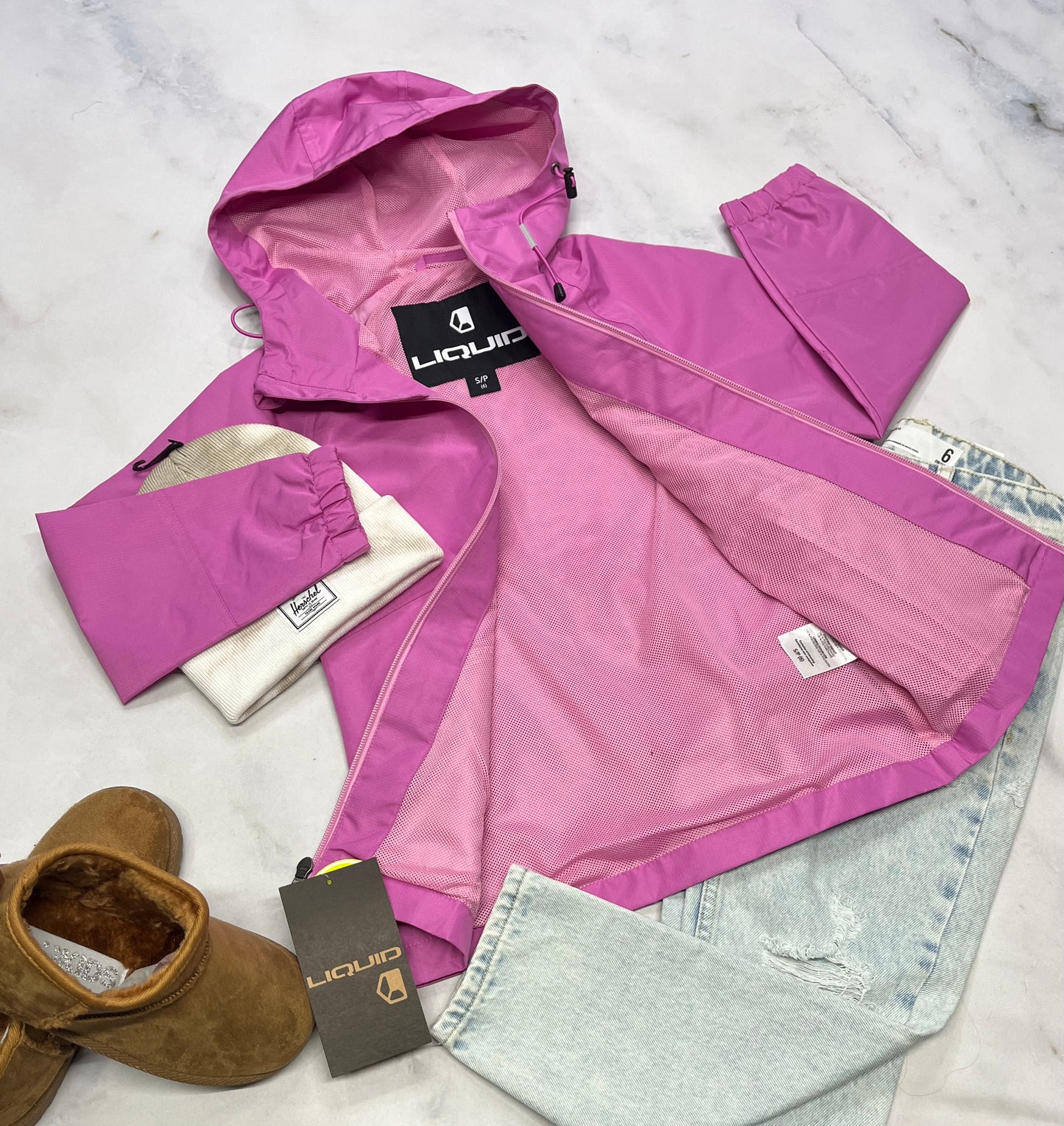 🩷 Manteau Liquid : Coupe vent tissu imperméable filet int. 6 ans ( peu faire 6X) neuf !