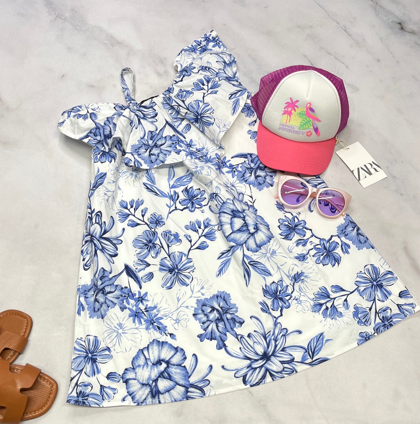 💙 Robe : incroyable doublure intégré AKA 8( + 7-8 ans ) fille neuve ! 1 bretelle ajustable .