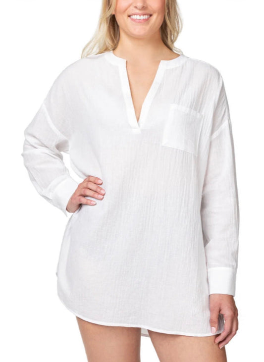 🌴 Cache maillot : O’Neill . Style chemisier long en lin souple léger . XXL( peu faire XL lousse) femme neuf ! .