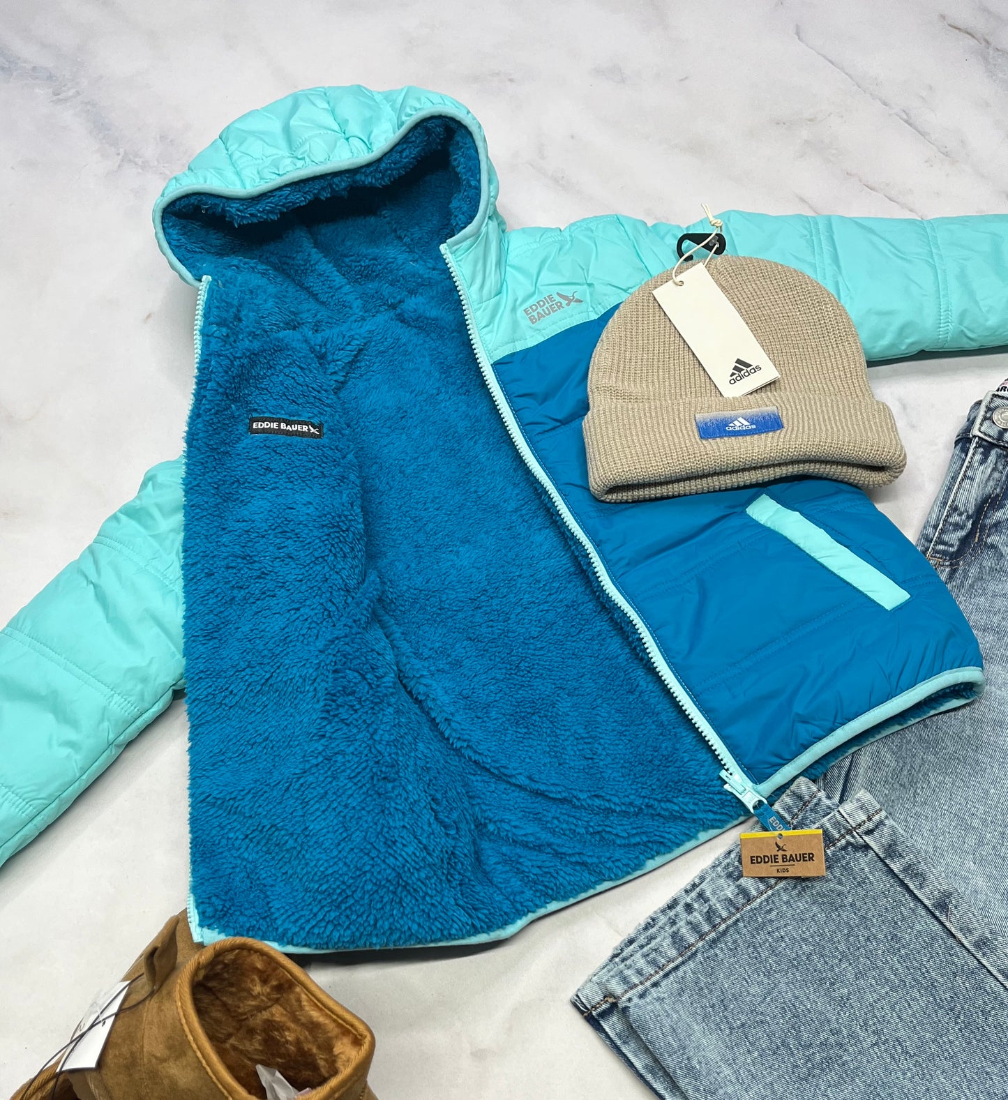 🦋 Manteau : Mi-Saison RÉVERSIBLE Neuf ! Grandeur : 6 ans 7-8 ans et 10-12 ans fille .