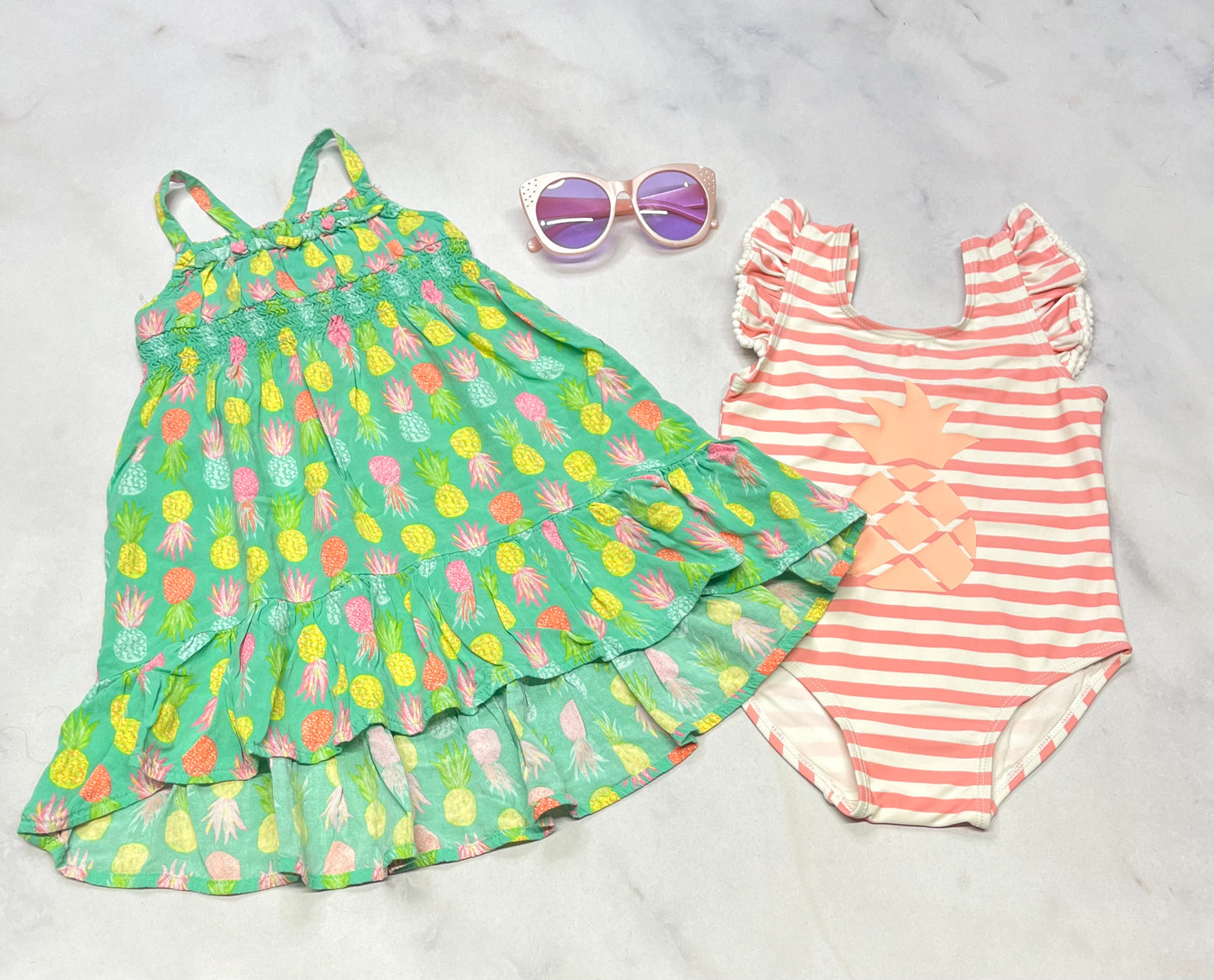 🌴 Duo : Robe 18 mois comme neuve + 💦Maillot Jessica Simpson 12-18( + 18 mois ) neuf !