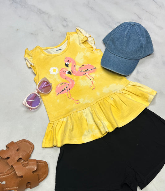 ☀️ Cami: tunique jaune Pekkle 5 ans neuve .