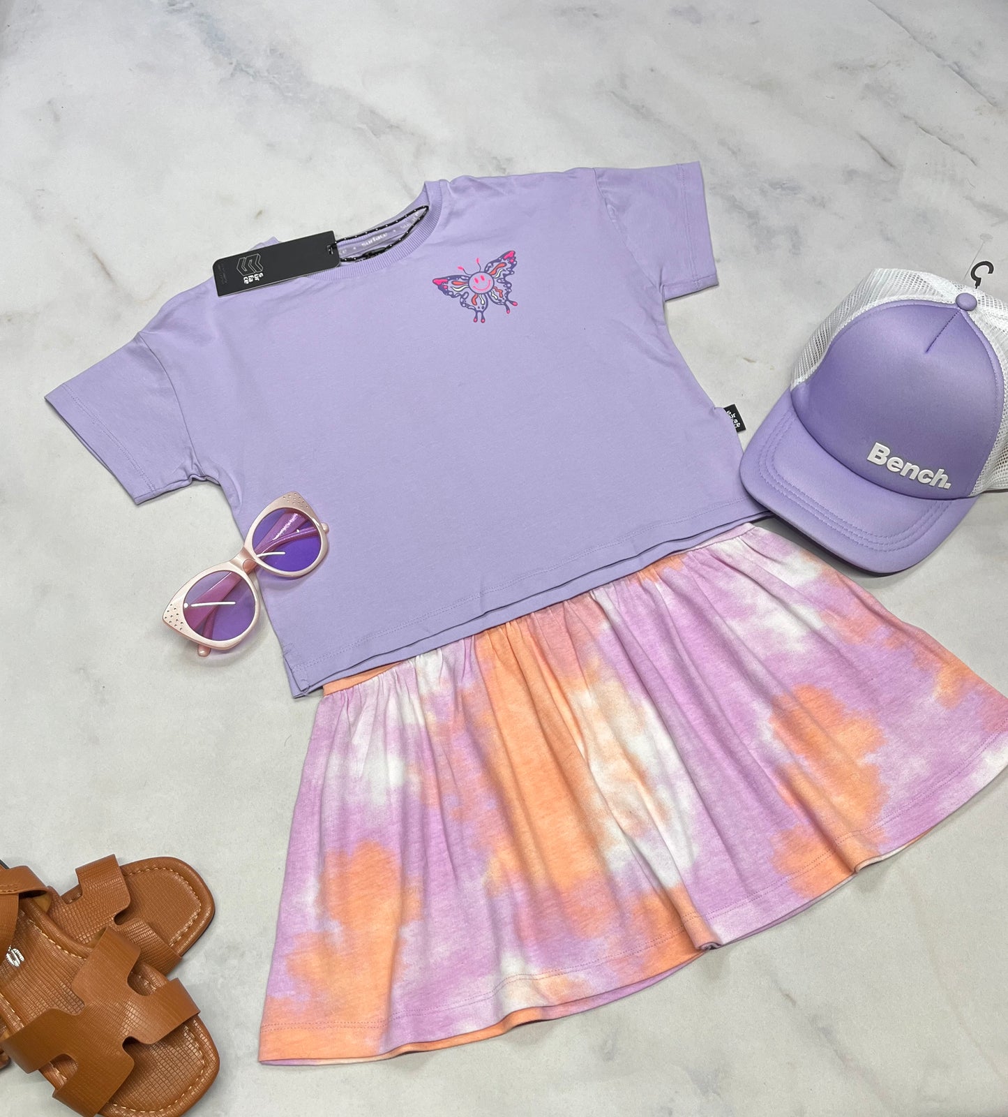 💜 Robe : papillon Pekkle 5 ans fille neuve .