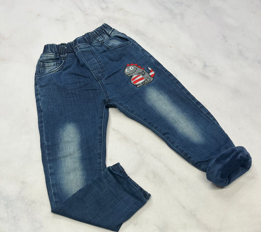 Jeans doubler : tout doux en velour mou confo . Fait 5-6 ans garçon comme neuf!