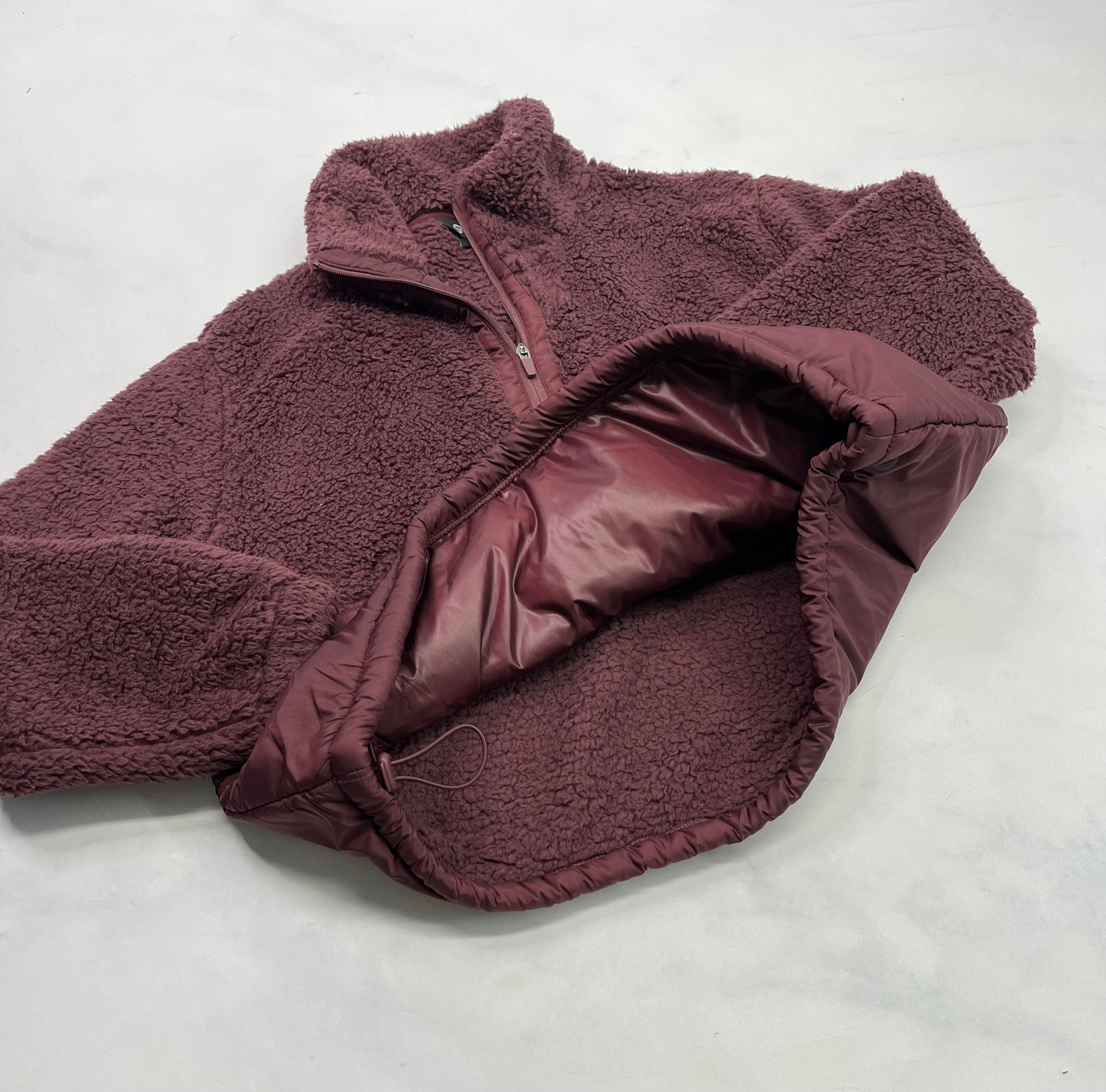 Par dessus : Manteau demi zip tissu Sherpa doux confo . Fait L/ femme neuf !