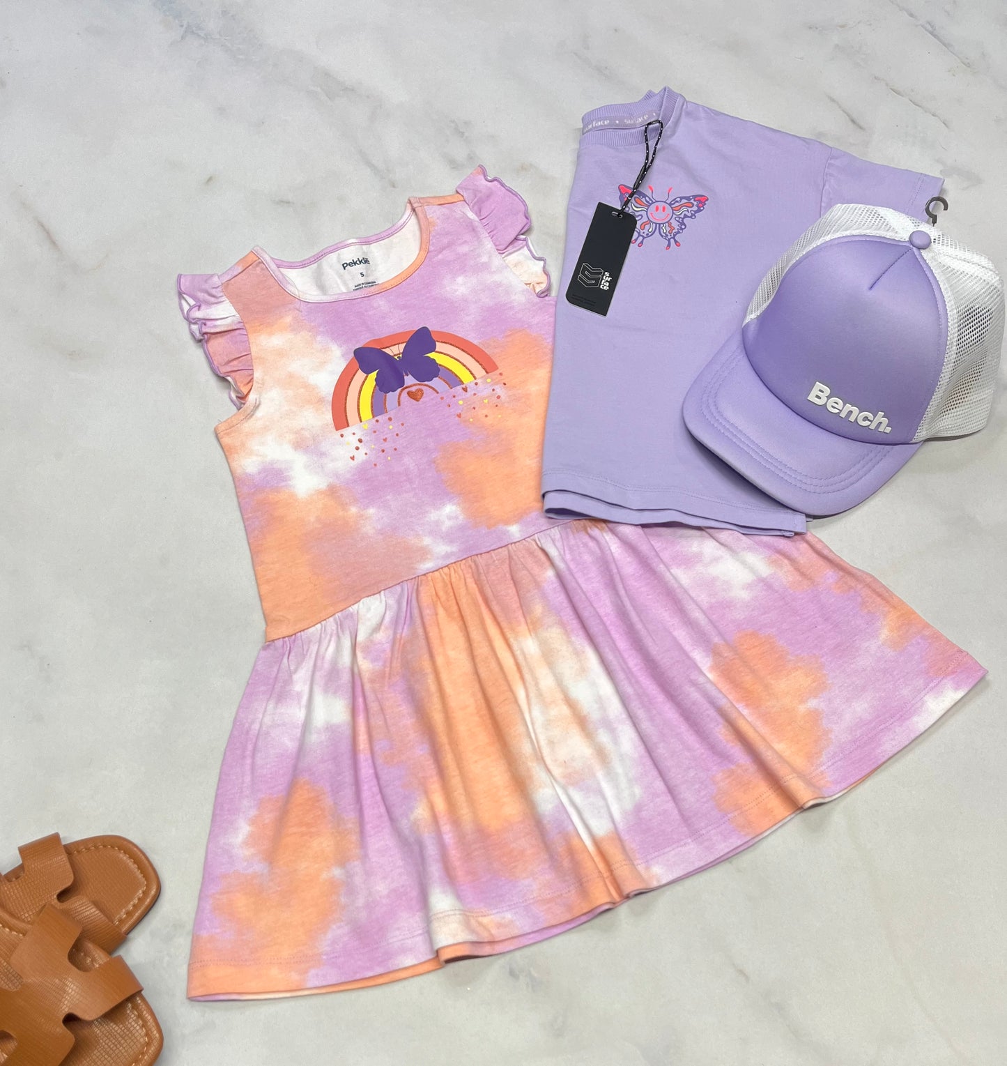 💜 Robe : papillon Pekkle 5 ans fille neuve .