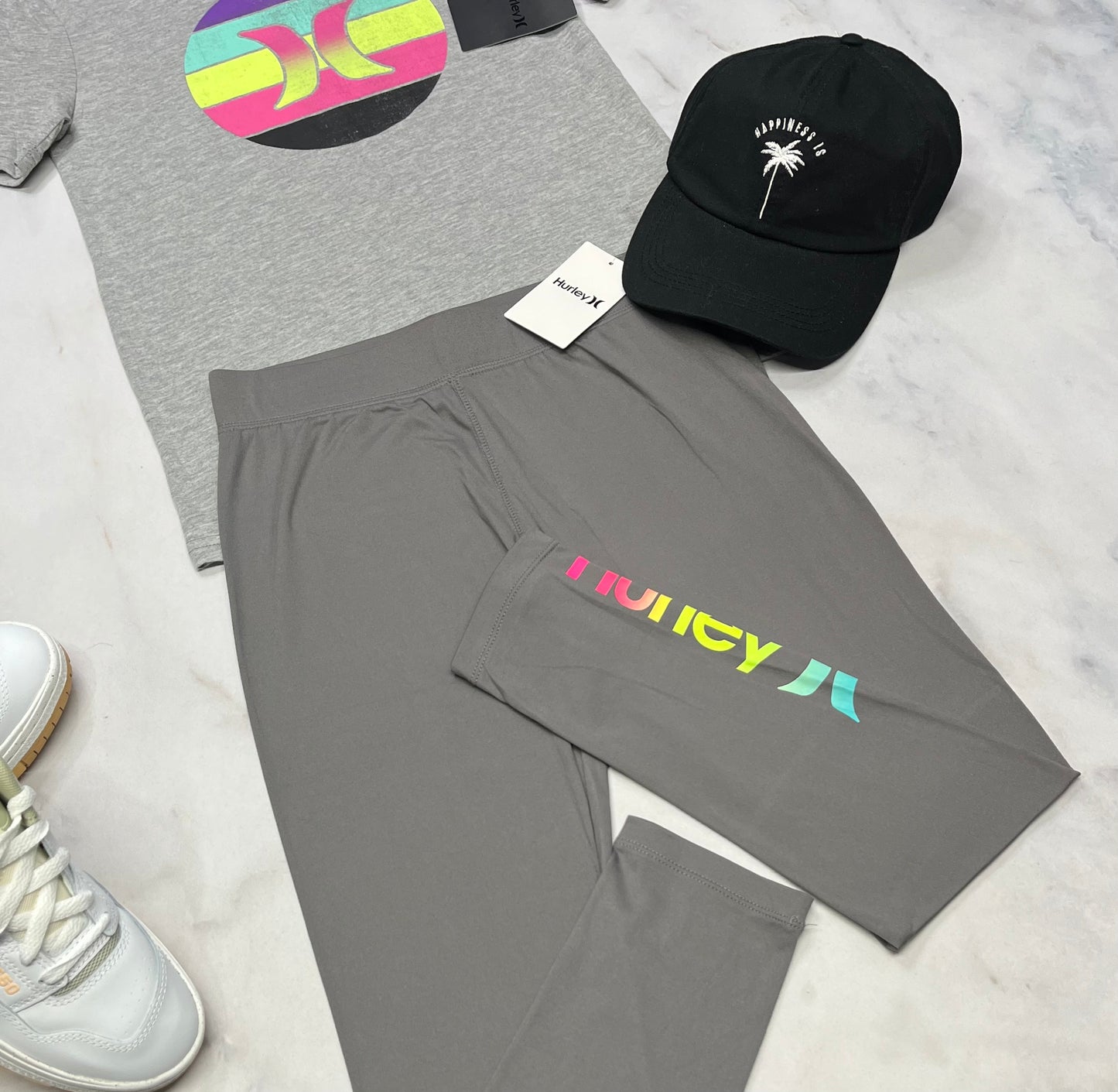💕 Legging : Hurley soft stretch ( cheville 7/8 ième ) 12-13 ans fille neuf!