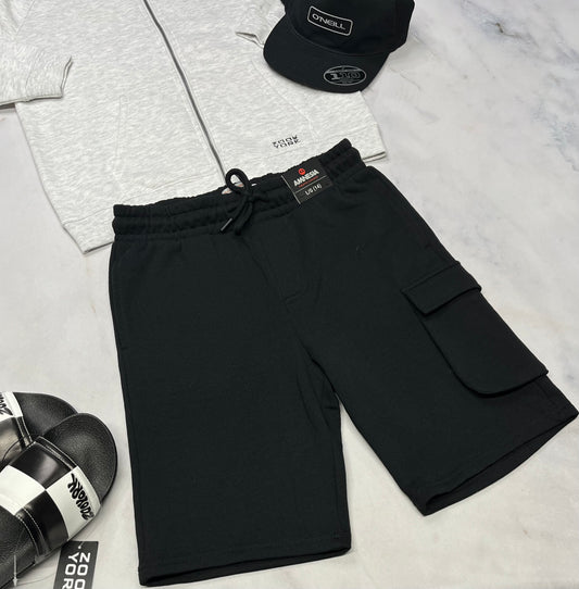 🌴 Bermuda ouaté cargo : Amnesia noir 14 ans garçons n neuf !