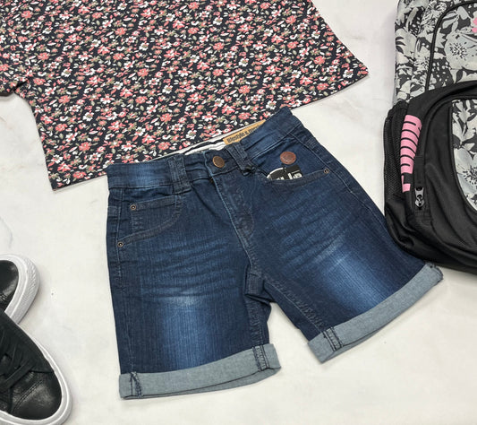 😍 Short : jeans LP taille haute stretch fait 7-8 ans fille neuve .