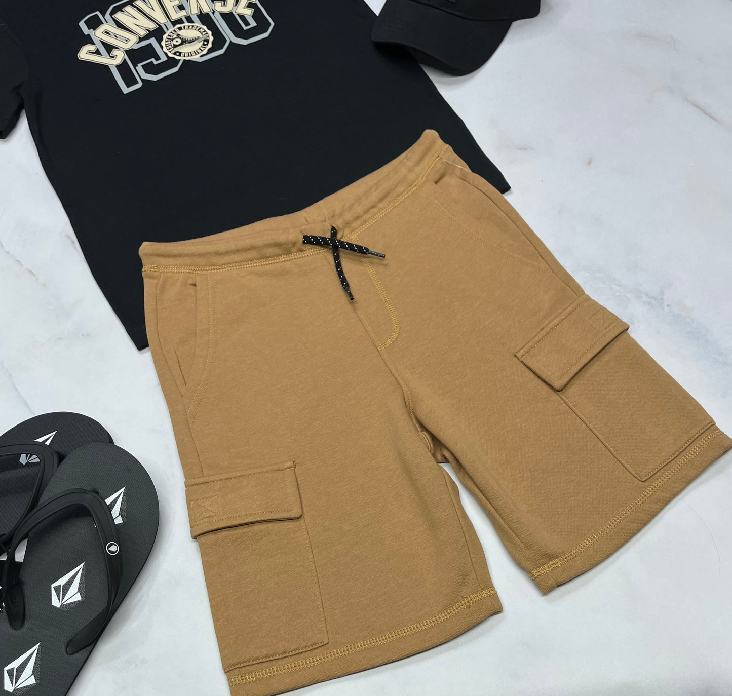 🌵 Bermuda : cargo en ouaté confo . 10-12 ans et 14-16 ans relax fit neuf !