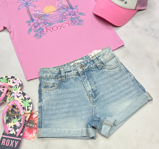 🌸 Short MOM  jeans : taille haute 6 et 7ans ajustable neuve !