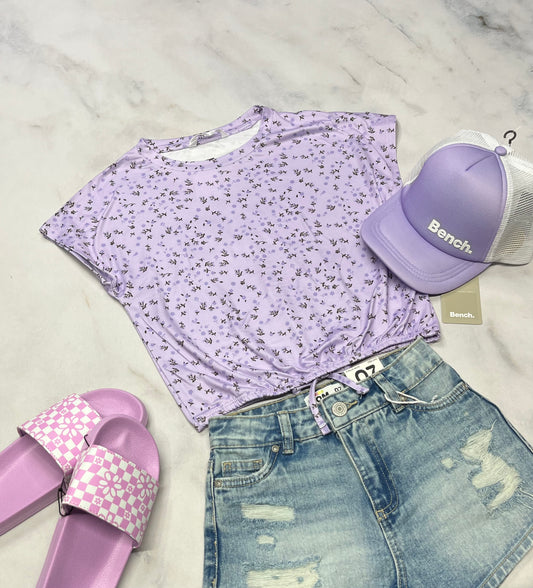 💜 Manche courte : fleurie en beau tissu soft / stretch + 7 ans confo neuf !