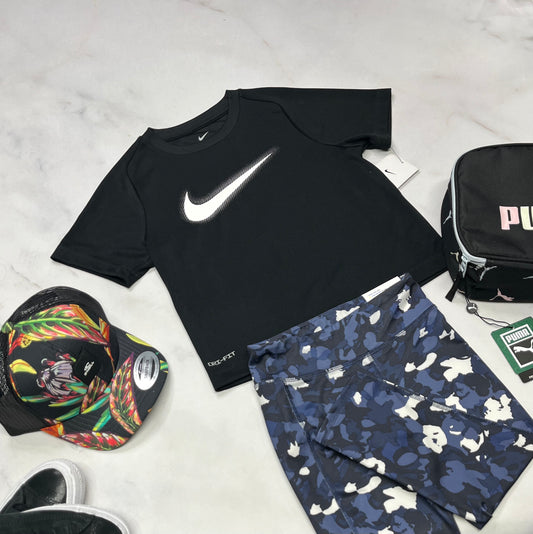 😍 Manche courte : NIkE noir en tissu de sport neuf ! 3-4 ans 4-5 ans 5-6 ans et 6x ans fille . Coupe confo .
