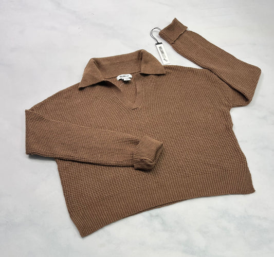 Tricot : brun tendance ( mi hanche ) L/ femme . Stretch ++ neuf!