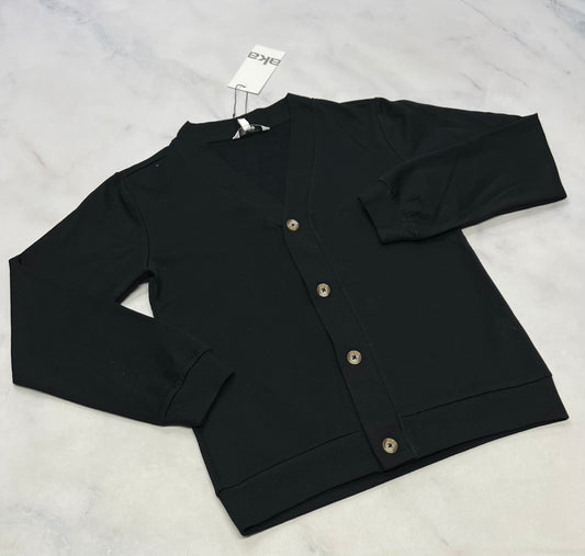 Veste noir : boutonné en molleton neuve ! Aka : 6 ans et 12(11-12 ans )