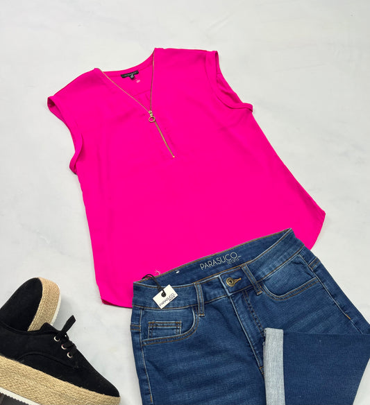 😍 Haut: rose Dynamite en tissu chemisier XS/ femme comme neuve . Souple confo .