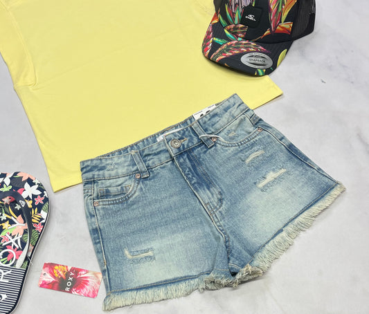 🌻 Short : jeans taille haute 10’ans fille neuve ! Taille ajustable .
