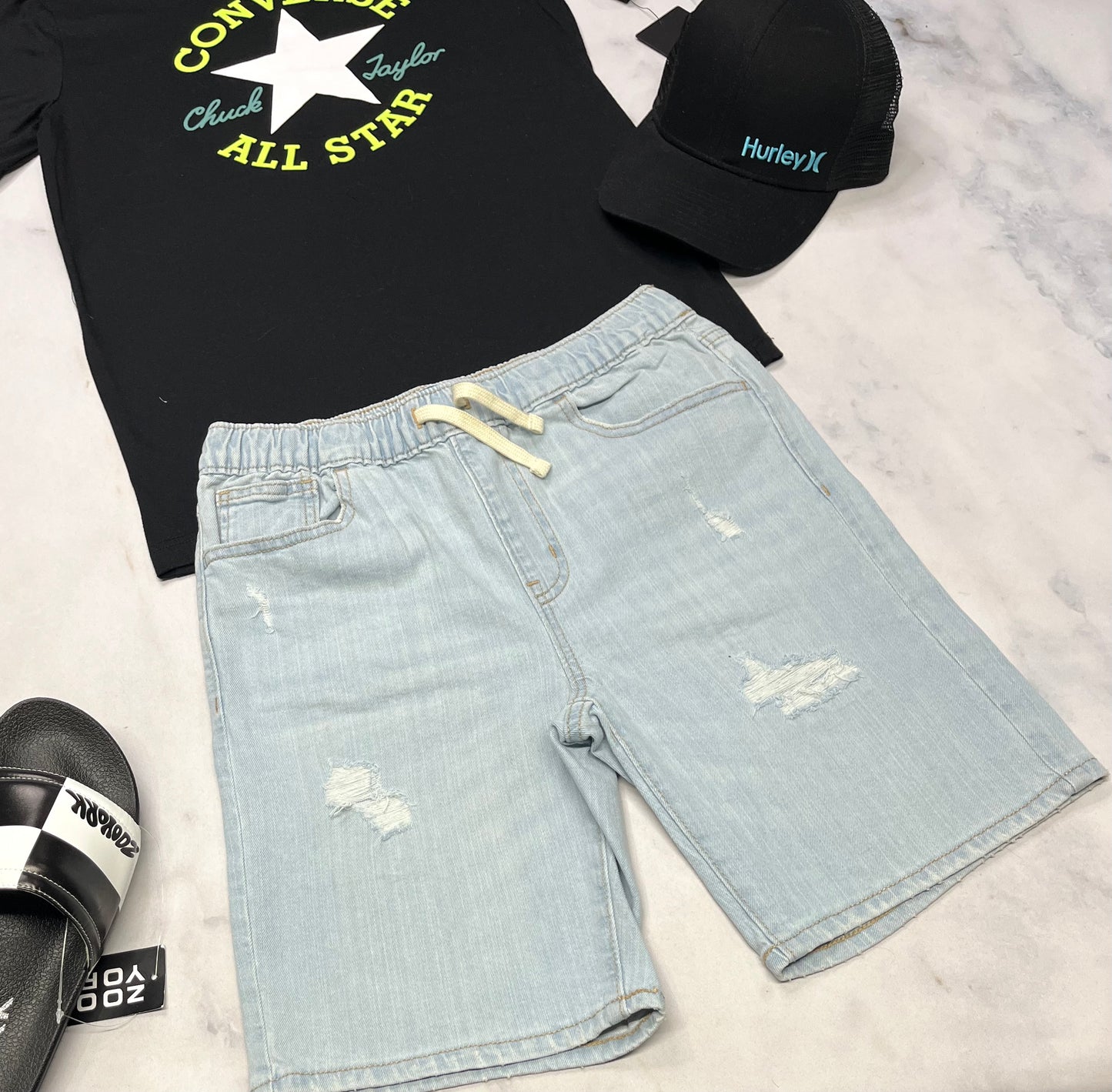 🤩 Bermuda en jeans : 14-16 ans garçon mou confo .