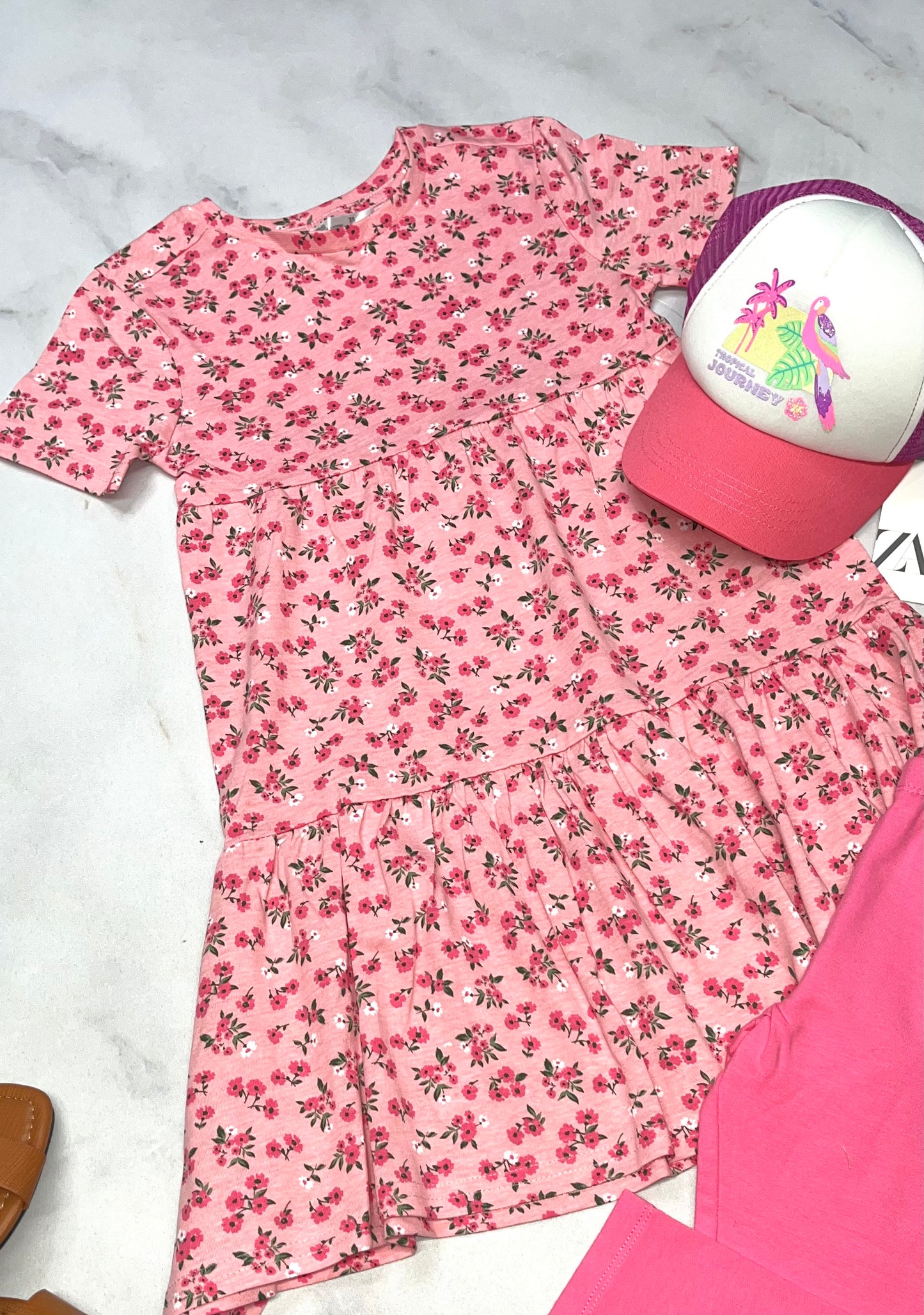 🌸 Robe fleurit : rose 5-6 ans fille neuve ! Superbe