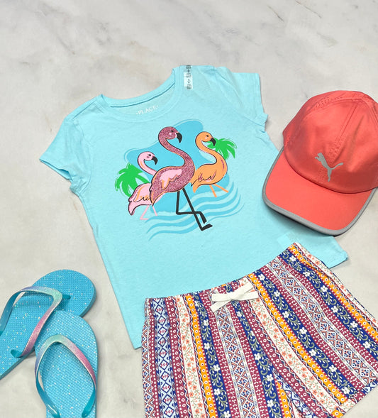 🩵 Manche courte : 5-6 ans fille logo brillant neuf !
