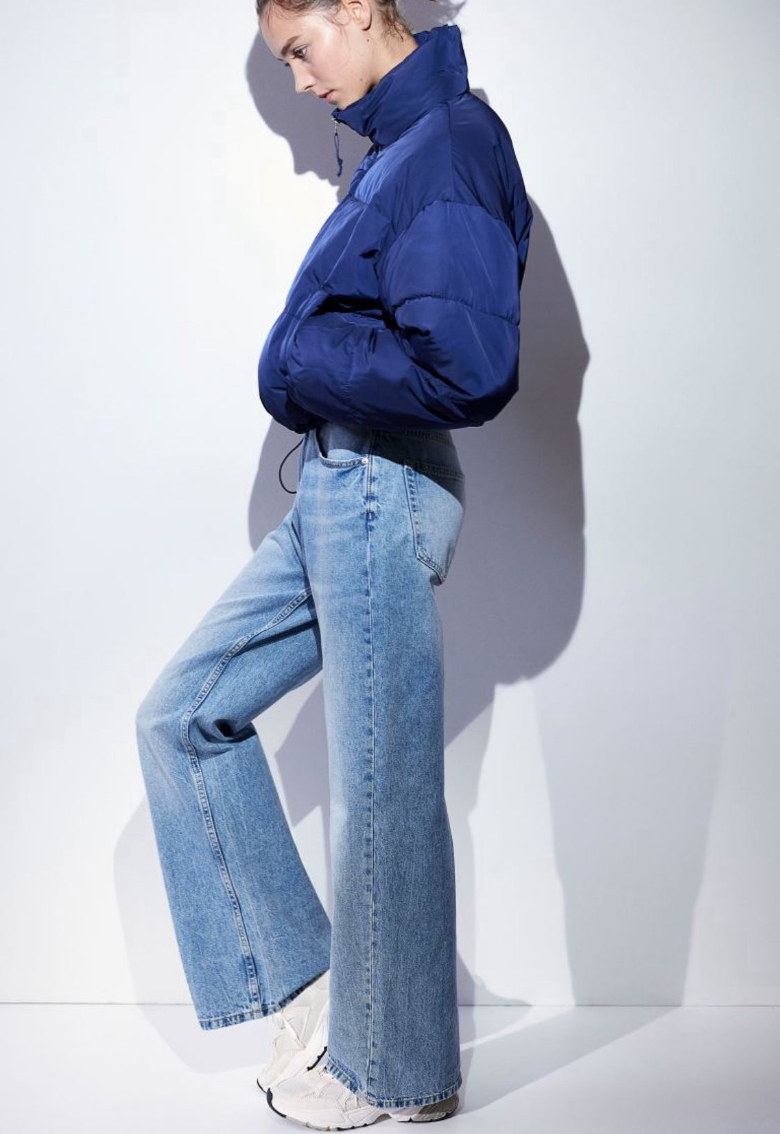 Duo : Manteau d’hiver marine H&M mi hanche XL/ femme coupe confo + Foulard Tag doux stretch neuf !